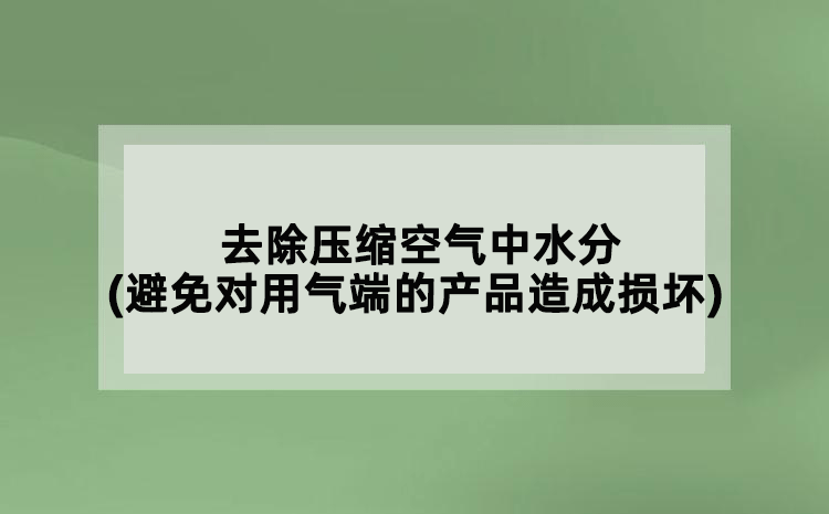 去除壓縮空氣中水分(避免對(duì)用氣端的產(chǎn)品造成損壞)