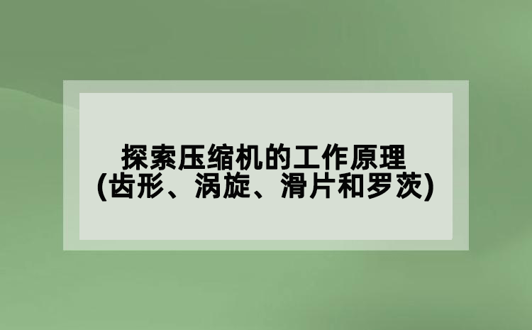 探索壓縮機(jī)的工作原理(齒形、渦旋、滑片和羅茨)