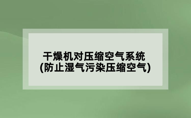 干燥機(jī)對(duì)壓縮空氣系統(tǒng)(防止?jié)駳馕廴緣嚎s空氣)